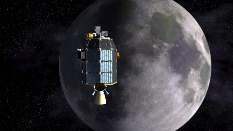 LADEE i Księżyc. rys. NASA
