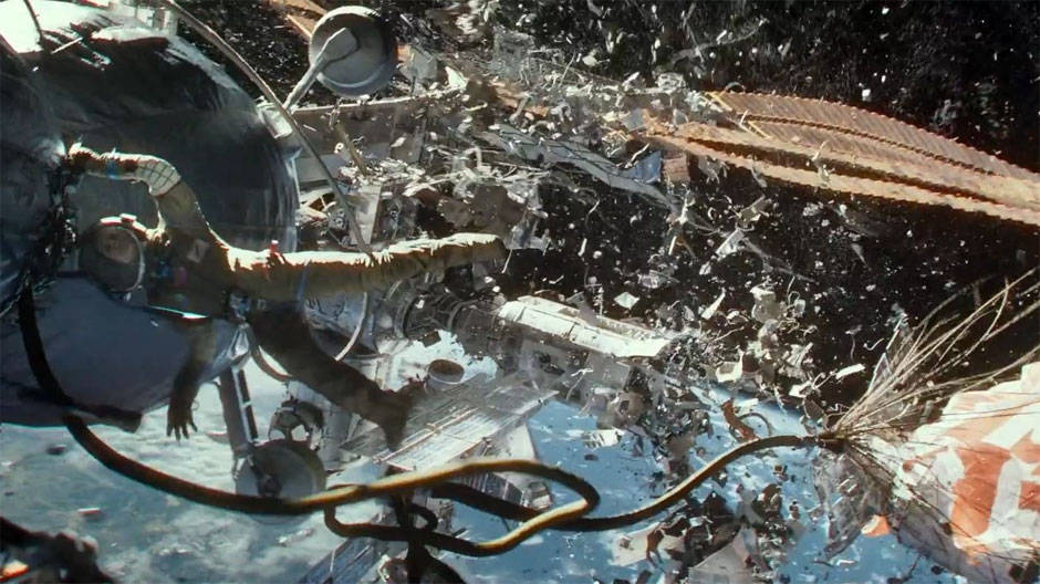 Eksplozja na orbicie w filmie "Grawitacja"