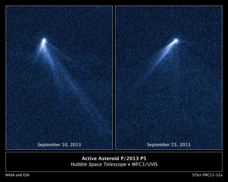 P/2013 P5 - asteroida z 6 ogonami. Fot. NASA
