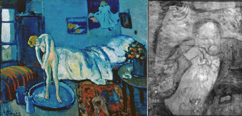 Błękitny pokój”  Picassa z 1901 roku skrywa portret mężczyzny z muszką. 