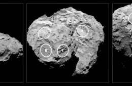 Gdzie wylądować na komecie? Fot. ESA/Rosetta/MPS for OSIRIS Team MPS/UPD/LAM/IAA/SSO/INTA/UPM/DASP/IDA