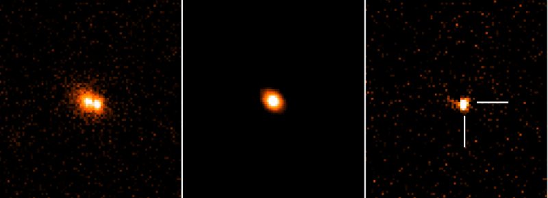 Zdjęcia z Ziemi potwierdzające obecność supernowej w galaktyce SDSS J132102.26+453223.8. Źródło: M. Fraser/S. Hodgkin/L. Wyrzykowski/H. Campbell/N. Blagorodnova/Z. Kostrzewa- Rutkowska/Liverpool Telescope/SDSS 
