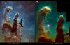 Filary Stworzenia - zdjęcia z 2014 i 1995 roku. Fot NASA, ESA/Hubble and the Hubble Heritage Team/NASA, ESA/Hubble, STScI, J. Hester and P. Scowen (Arizona State University)