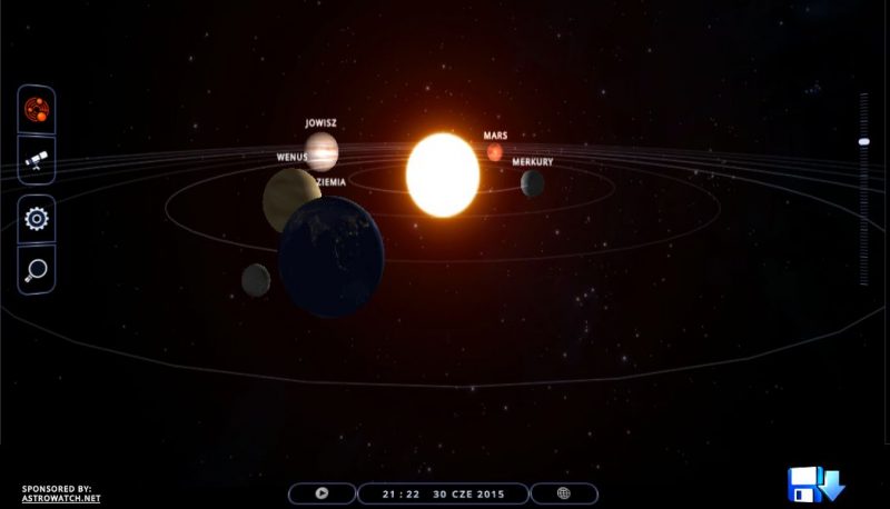 Tak są obecnie ustawione planety w Układzie Słonecznym. Zdjęcie z solarsystemscope.com