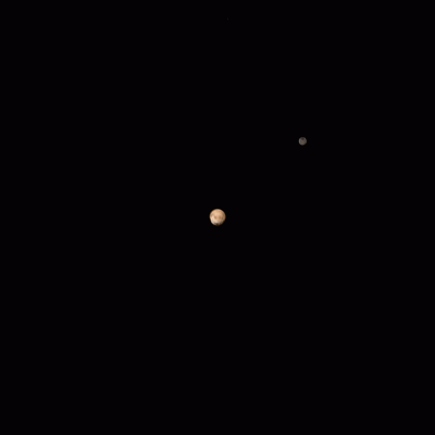 Układ podwójny? Pluton i Charon wirujące wokół siebie. Fot. NASA/Johns Hopkins University Applied Physics Laboratory/Southwest Research Institu
