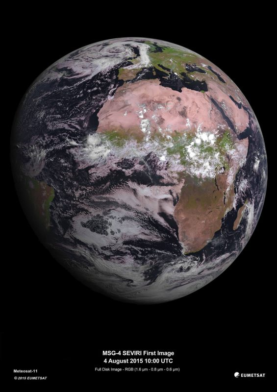 Pierwsze zdjęcie Ziemi zrobione przez nowego satelitę EUMETSAT. Fot. Eumetsat [KLIKNIJ, BY POWIĘKSZYĆ]