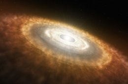 Młoda gwiazda otoczona dyskiem protoplanetarnym. Rys. ESO/L Calçada