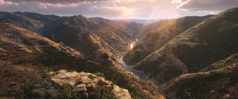Jedna z największych zalet "Dobrego dinozaura" - piękne krajobrazy. Fot. Pixar/Disney
