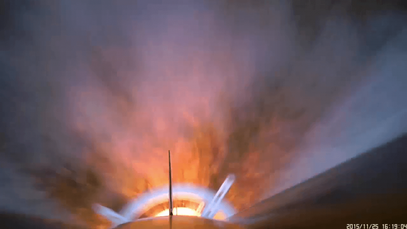 Widok z kamery rakiety SpaceForest "Bigos" niedługo po starcie. Źródło: SpaceForest