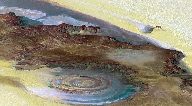 Oko Sahary, Fot. Landsat Image over SRTM Elevation/NASA/Wikimedia