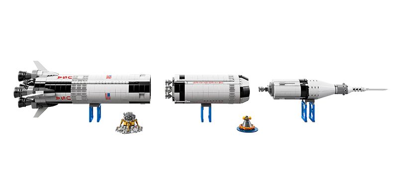 Zestaw LEGO Saturn V na podstawkach